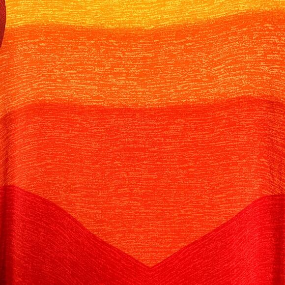 K.C. Spencer Dress Sz 12 Red Orange‎ Short Sleeves 100% Rayon *With Flaws* - Picture 6 of 12